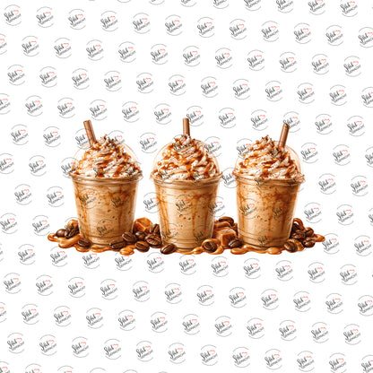 Frappé mit Karamellsoße als UV-DTF Sticker einzeln