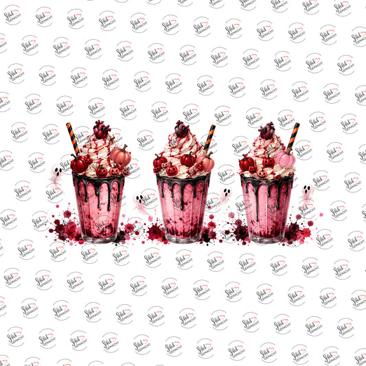 Blutige Milchshakes als UV-DTF Sticker einzeln