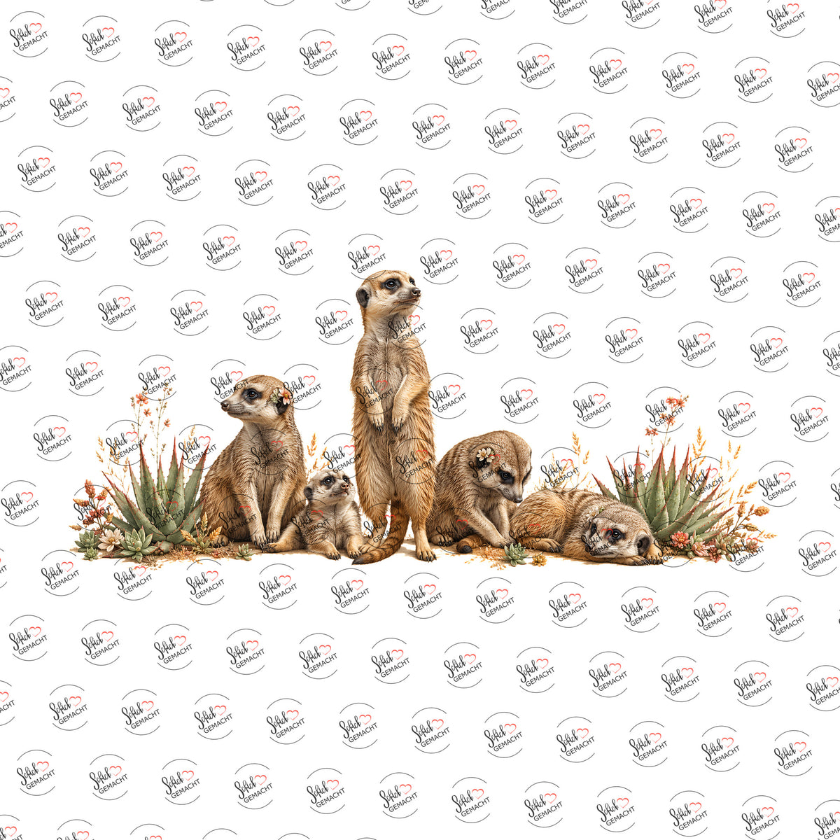 Erdmännchen in der Steppe als UV-DTF Sticker einzeln