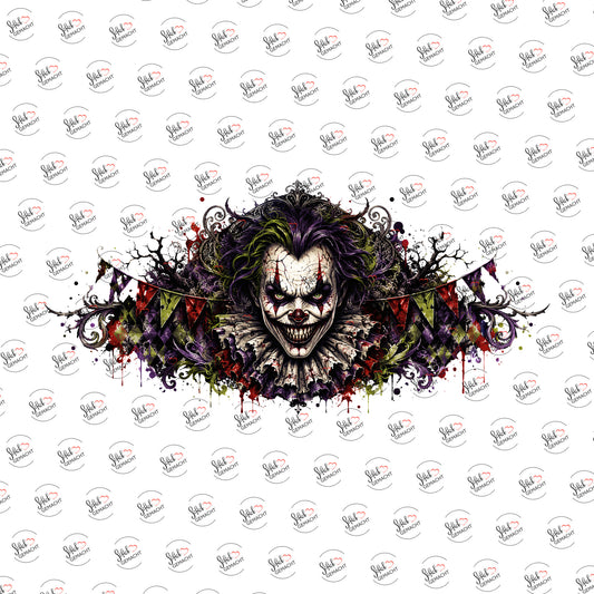 Clown mit Wimpelkette als UV-DTF Sticker einzeln