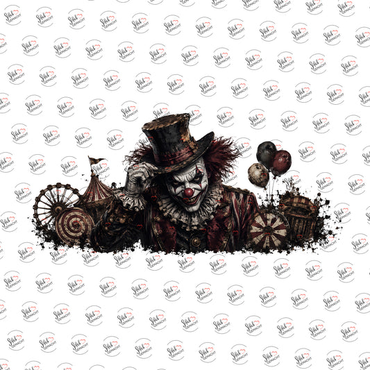 Clown mit Zylinder als UV-DTF Sticker einzeln