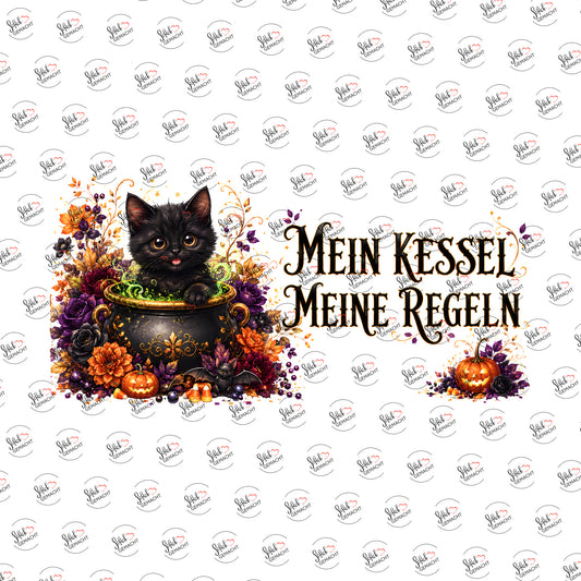 Mein Kessel, meine Regeln als UV-DTF Sticker einzeln