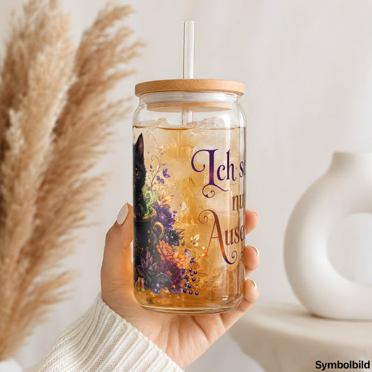 Ich schnurre nur für Auserwählte als UV-DTF Sticker auf einem 16oz Glasbecher