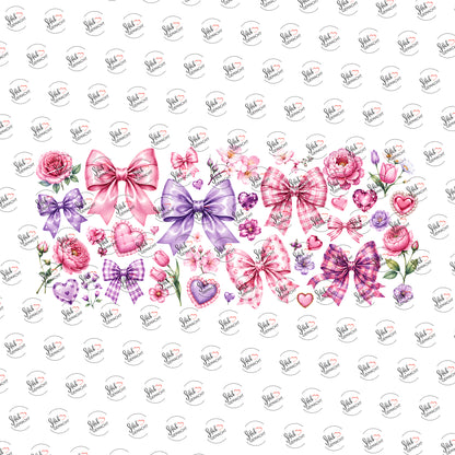 Blumige Schleifen als UV-DTF Sticker einzeln
