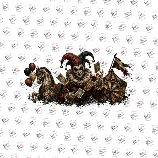 Gruseliger Harlekin als UV-DTF Sticker einzeln