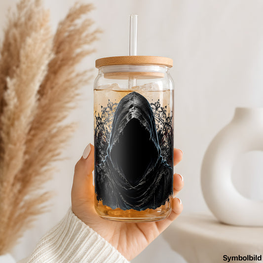 Der Namenlose als UV-DTF Sticker auf einem 16oz Glasbecher