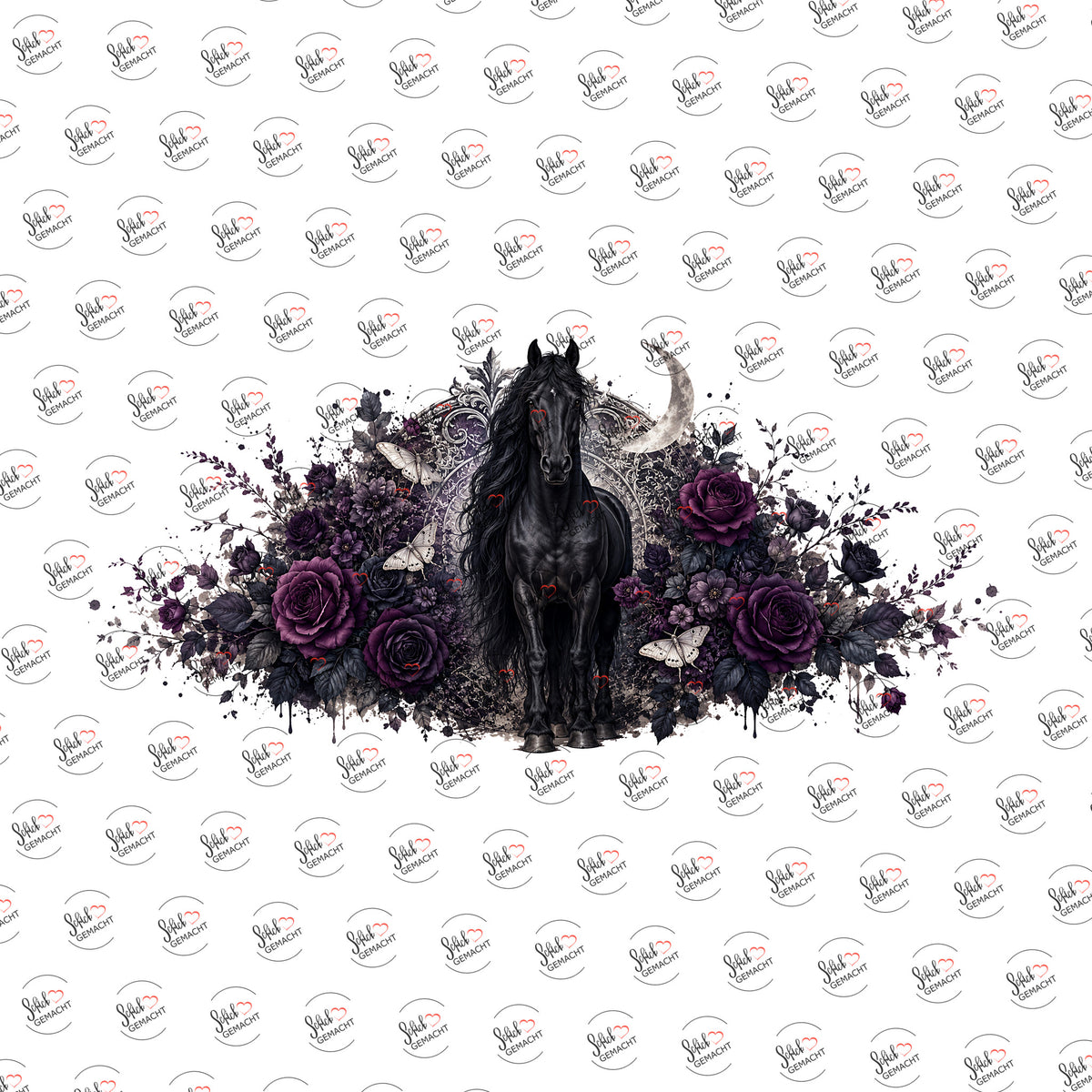 Rappe in lila Rosen als UV-DTF Sticker einzeln