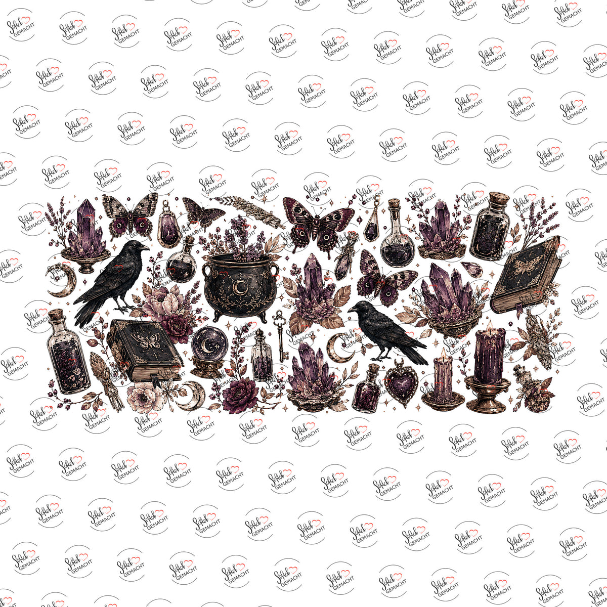 Rabenzauber-Collage als UV-DTF Sticker einzeln