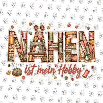 Nähen ist mein Hobby als UV-DTF Sticker einzeln