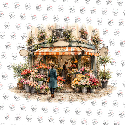 Blumenladen an der Ecke als UV-DTF Sticker einzeln