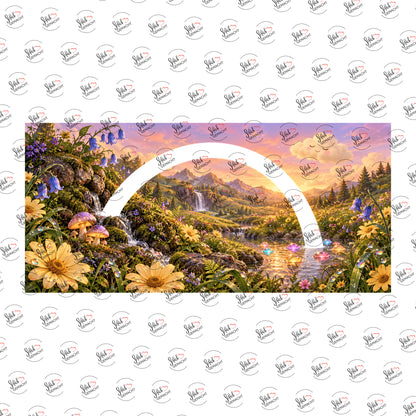 Regenbogen über der Blumenwiese