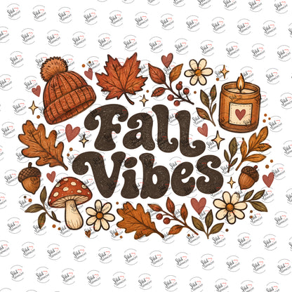 Fall Vibes im Herbstlook als UV-DTF Sticker einzeln