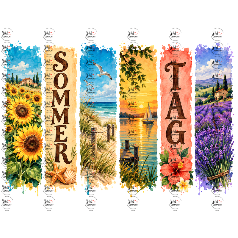 sommertag-aquarell-paneele-sonnenblumen-strand