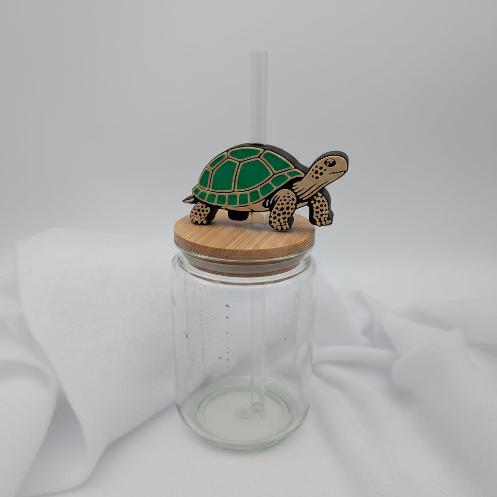 Schildkröte 3D Topper | Dekoration für Strohhalme | PLA | 8,4 mm Lochdurchmesser | DIY Dekoration | wiederverwendbar