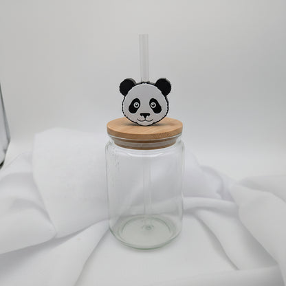 Panda 3D Topper | Dekoration für Strohhalme | PLA | 8,4 mm Lochdurchmesser | DIY Dekoration | wiederverwendbar