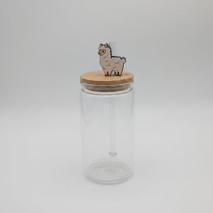 Lama 3D Topper | Dekoration für Strohhalme | PLA | 8,4 mm Lochdurchmesser | DIY Dekoration | wiederverwendbar