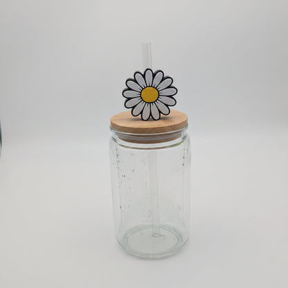 Kamille Blume 3D Topper | Dekoration für Strohhalme | PLA | 8,4 mm Lochdurchmesser | DIY Dekoration | wiederverwendbar
