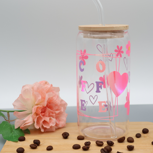 Glas mit Strohhalm - COFFEE
