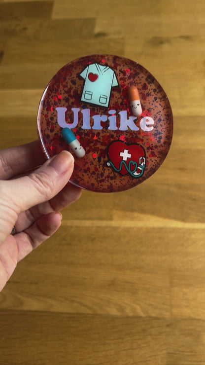 bunter Untersetzer für Krankenperonal | Geschenk für Pfleger Krankenschwestern| Coaster | Bierdeckel | Tassen Untersetzer