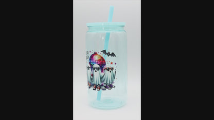 Plastikbecher mit Strohhalm - Party Ghosts