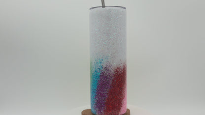 Regenbogen Glitzer Tumbler | diverse Farben | Edelstahl Tumbler | Epoxidharz Thermobecher | personalisierbar