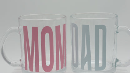 Glas Tasse ELTERN SET 300 ml - Kaffeebecher Trinkglas Teetasse - Geschenkidee für Kaffeeliebhaber